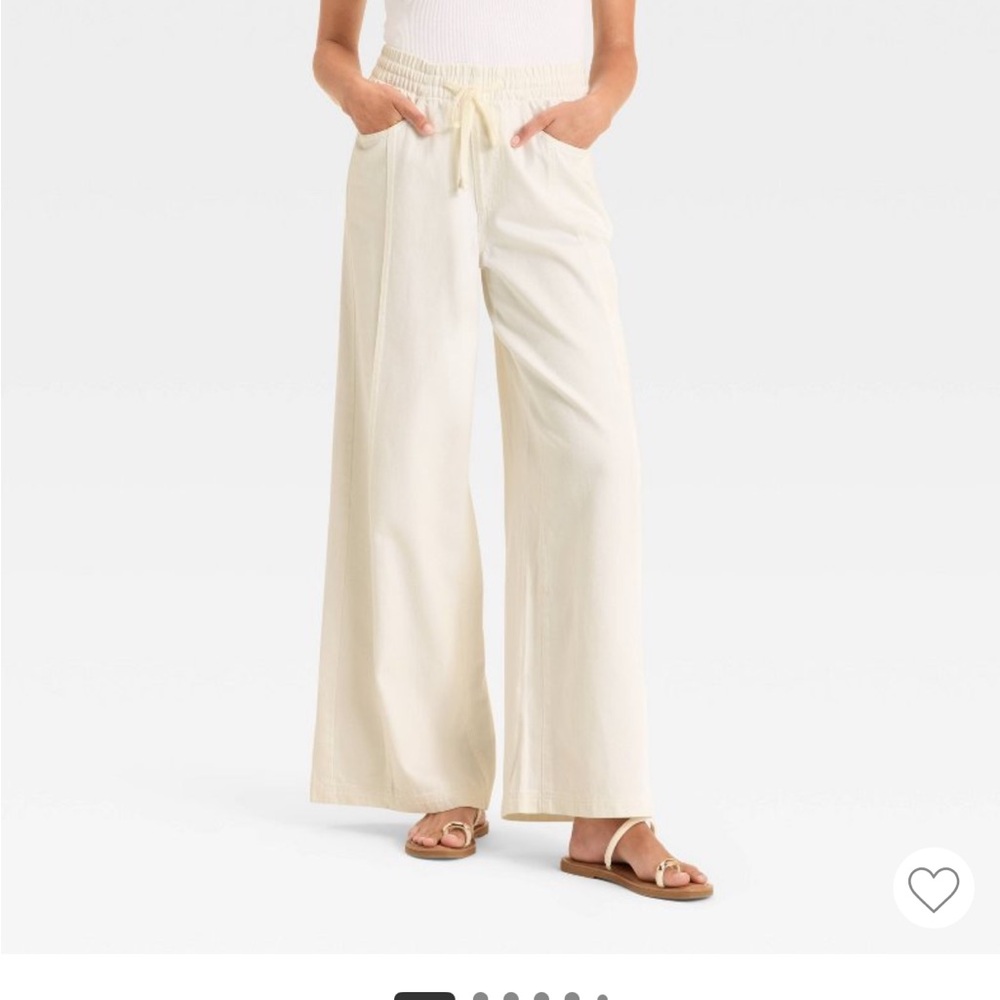 Universal Thread Cream Wide Leg Pants High-Waisted